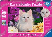 Ravensburger 13358 Gattino Glitter Puzzle 100 Pezzi per Bambini da 6+
