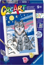 Ravensburger 200443 CreArt Lupi al Chiaro di Luna con Glitter Dipingere Creativo 9+