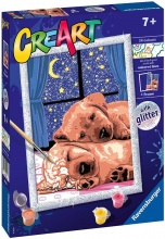Ravensburger 20216 CreArt Serie D: Coppia Di Cagnolini da Dipingere Gioco Creativo 7+