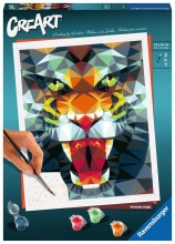 Ravensburger 23514 CreArt Polygon Tiger da Dipingere Gioco Creativo Per Bambini da 14+