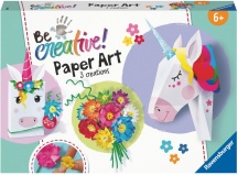 Ravensburger 23541 Be Creative Paper Art Fiori e Unicorno Gioco Creativo 7+