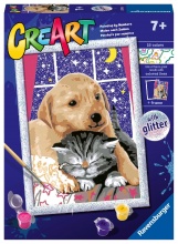 Ravensburger 23706 CreArt Serie D: Amici Pelosi con Glitter Dipingere Creativo 7+ Anni