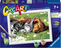 Ravensburger 28930 CreArt Serie E: Cane e Gatto Dolce Sonno Dipingere Creativo 7+ Anni