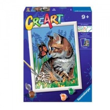 Ravensburger 28935 CreArt Serie D: Gattino e Farfalla da Dipingere Gioco Creativo 9+