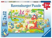 Ravensburger 5246 Dinosauri Giocosi Puzzle 12 Pezzi Confezione 2 per Bambini 3+