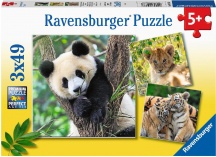 Ravensburger 5666 PanTigre e Leone Puzzle 49 Pezzi Confezione 3 per Bambini 5+
