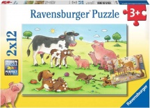Ravensburger 7590 Famiglie Animali Puzzle 12 Pezzi Confezione da 2 per Bambini da 3+