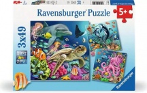 Ravensburger 859 Meraviglie Sottomarine 3 Puzzle da 49 Pezzi per Bambini da 5+ Anni