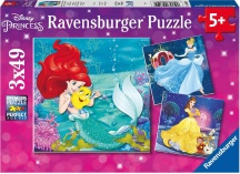 Ravensburger 9350 Principesse Disney Puzzle 49 Pezzi Confezione 3 per Bambini 5+