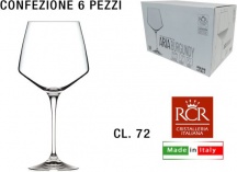 Rcr Cristallerie RCR253517 Set 6 Calici Aria Burgundy Capacit� 72 cl in Vetro