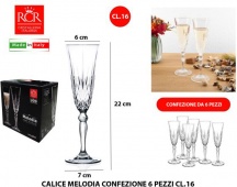 Rcr Cristallerie RCR256006 Set 6 Calici Melodia Capacit� 16 cl in Vetro