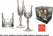 Rcr Cristallerie RCR733781 Set 18 Pz 6 Bicchieri Acqua 6 Calici 6 Flute Vetro