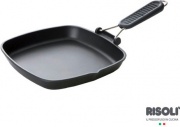 Risoli 090INLI26T Bistecchiera liscia 26x26 cm alluminio Teflon Titanium