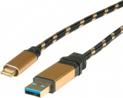 Roline 11.02.9013 Adattatore USB da Micro USB Maschio a USB connettori in Oro