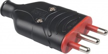 Rosi RS78007 Spina Alta Resistenza Ela Plug 2P+T 16A Colore Nero