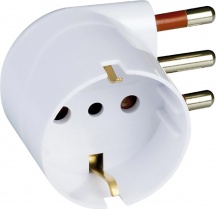 Rosi RS78029 Adattatore Singolo Spina 90� Salvaspazio Spina 2P + T 16A Bianco