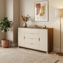 SARMOG QUADRANTE 775 Madia  2 Ante e 4 Cassetti 136x41x86 cm