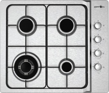 SMARTWAY PG60LSM Piano Cottura 4 Fuochi a Gas Larghezza 59 cm in Acciaio Inox