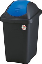 STEFANPLAST 2310677 Pattumiera Rifiuti Bidone 60 Litri 29x29x68h cm Nero e Blu