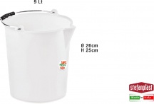 STEFANPLAST 24091 Secchio Industriale Con Becco litri 9 Neutro