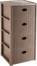 STEFANPLAST 30401 Cassettiera Multiuso 4 Cassetti 40x40x80 cm Tortora -  Elegance