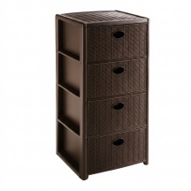 STEFANPLAST 30402 Cassettiera Multiuso 4 Cassetti 40x40x80 cm Moka -  Elegance