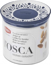 STEFANPLAST 55401 Barattolo Tondo ermetico 0.7 lt 12 x 11 cm Tosca Resina Blu