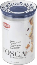 STEFANPLAST 55451 Barattolo Tondo ermetico 1.2 lt 12 x 18 cm Tosca Resina Blu