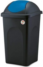 STEFANPLAST 70204 Pattumiera Basculante litri 60 Nero Coperchio Blu Capri
