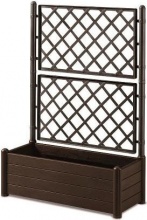 STEFANPLAST 80036 Fioriera per Esterni con Grigliato 100x43x142 Marrone Italia