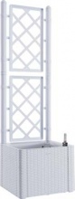 STEFANPLAST Deluxe Fioriera+Grigliato Natural  in PP Rattan Bianco