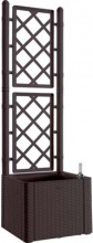 STEFANPLAST Deluxe Fioriera+Grigliato Natural  in PP Rattan Moka