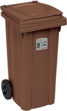 STEFANPLAST SF25704 Pattumiera Bidone Rifiuti 120 Litri 54,5X49,5X94h cm Marrone