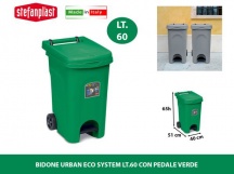STEFANPLAST SF25802 Pattumiera Rifiuti Bidone 60 Litri 51X40X65h cm Verde