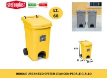 STEFANPLAST SF25804 Pattumiera Rifiuti Bidone 60 Litri 51X40X65h cm Giallo