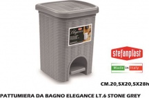 STEFANPLAST SF30132 Pattumiera da Bagno Elegance lt 6 Stone Grey