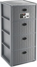 STEFANPLAST SF30418 Cassettiera Multiuso 4 Cassetti 40x40x80 cm Grey -  Elegance