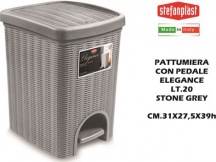 STEFANPLAST SF30798 Pattumiera con Pedale Elegance lt 20 Stone Grey