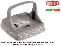 STEFANPLAST SF55802 Portatovaglioli Orizzontale Tosca Stone GreyBianco