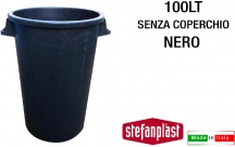 STEFANPLAST SF56 Pattumiera Bidone Rifiuti senza Coperchio 100 Litri colore Nero