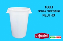STEFANPLAST SF573 Pattumiera Bidone Rifiuti senza Coperchio 100 Litri Bianco