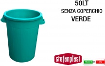 STEFANPLAST SF575 Pattumiera Bidone Rifiuti senza Coperchio 50 Litri Verde