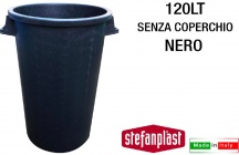 STEFANPLAST SF57 Pattumiera Bidone Rifiuti senza Coperchio 120 Litri colore Nero