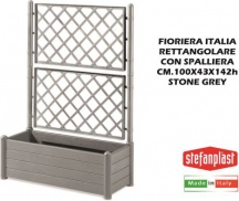STEFANPLAST SFV80159 Fioriera per Esterni con Grigliato 100x43x142 cm Stone Grey Italia