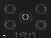 Samet MINERVA70BLACK Piano Cottura a Gas 5 Fuochi 70 cm Materiale Vetro colore Nero Minerva70NE