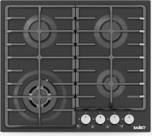 Samet NEWVESUVIO Piano Cottura a Gas 4 Fuochi 60 cm in Vetro colore Nero 60NE