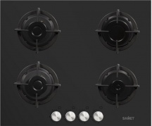 Samet VENERE60NE Piano Cottura a Gas 4 Fuochi 60 cm Materiale Vetro colore Nero
