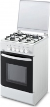 Samet VOLKAN Cucina a Gas 4 Fuochi Forno a Gas Ventilato 50x50 Coperchio Bianco