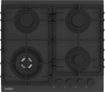 Samet ZACINTO60NERO Piano Cottura a Gas 4 Fuochi 60 cm Vetro Temperato Nero Opaco Zacinto60NE