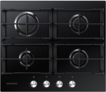 Samsung NA64H3010AKT1 Piano Cottura 4 Fuochi a Gas 60 cm in Vetro Nero
